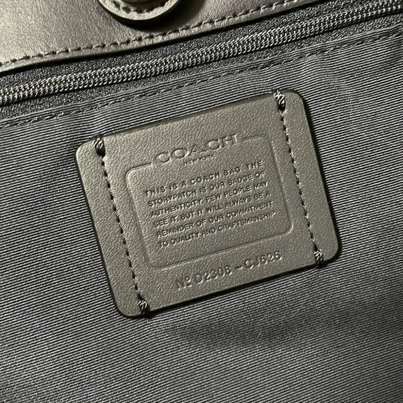 COACH City Tote Hound's Tooth Print CJ626 Blue Green Bordeaux Black PVC - - Picture 8 of 8